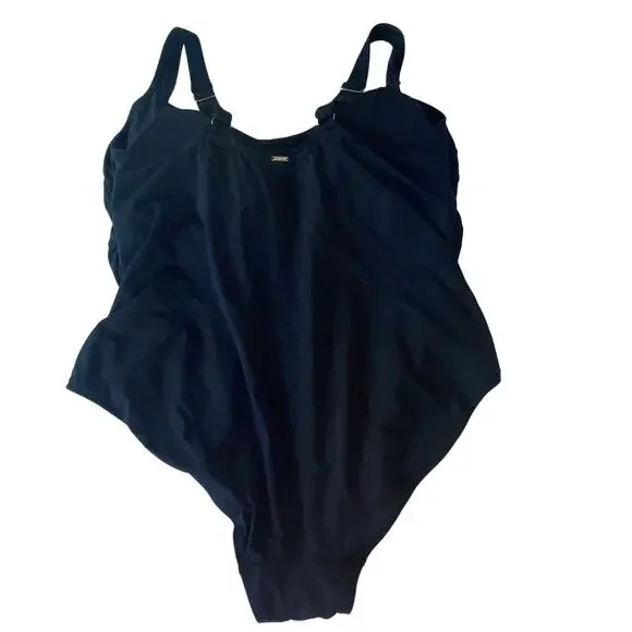 Anne Cole Classic Square Neck One-Piece black 16W - Picture 5 of 11